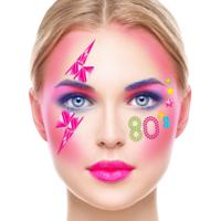 Fiestas Guirca Carnaval verkleed Gezicht stickers - Foute 80s party - plakdiamantjes - schmink stickers   - - thumbnail