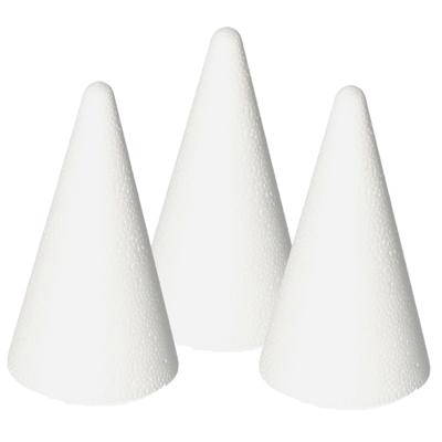 Piepschuim kegel - 3x - wit - H12 cm - styropor vormen - Hobby/diy - knutselmateriaal Piepschuim kegel - 3x - wit - H12 cm - styropor vormen - Hobby/diy - knutselmateriaal
