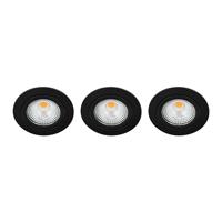 Set 3x Bella Ondiepe LED spot kantelbaar 5Watt rond ZWART IP65 dimbaar Set 3x Bella Ondiepe LED spot kantelbaar 5Watt rond ZWART IP65 dimbaar