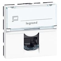 Legrand LCS2 Mosaic datacontactdoos twisted pair, wit, wandgootinbouw, vloerdoos/vloermontage - thumbnail