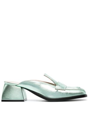 Nodaleto mules métallisées Cara à talon épais - Vert