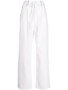 Goen.J pantalon ample à empiècements contrastants - Blanc