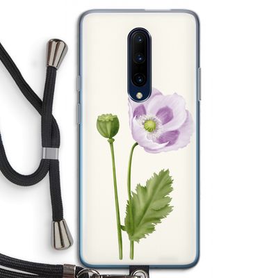 Purple poppy: OnePlus 7 Pro Transparant Hoesje met koord