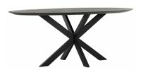 DTP Home Ovale Eettafel 'Shape' Teakhout, 200 x 100cm, kleur Zwart