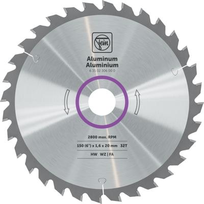 Fein Cirkelzaagblad voor Aluminium & Non-ferro | Premium | Ø 150mm Asgat 20mm 32T - 63502306000