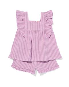 HEMA Baby Kledingset Mousseline Strepen Paars (paars)