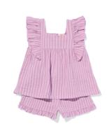 HEMA Baby Kledingset Mousseline Strepen Paars (paars)