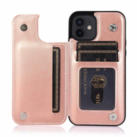 iPhone 13 hoesje - Backcover - Pasjeshouder - Portemonnee - Kunstleer - rose goud - thumbnail