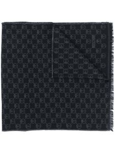 Moschino écharpe à logo en intarsia - Noir