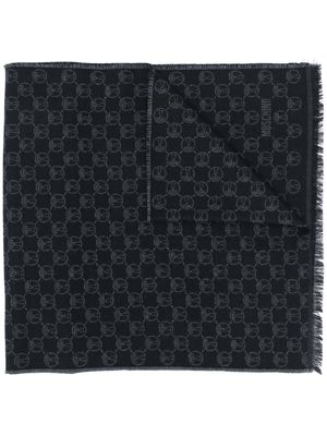 Moschino écharpe à logo en intarsia - Noir
