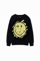 Jacquard trui met Smiley® - BLACK - XL