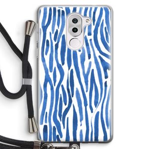 Blauwe nerven: Honor 6X Transparant Hoesje met koord