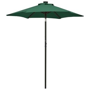 VidaXL Parasol met led-verlichting 200x211 cm aluminium groen