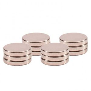 12x Ronde koelkast/whiteboard magneten 1 cm zilver   -