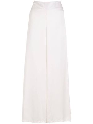 Amir Slama pantalon palazzo en soie - Blanc