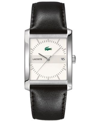 Lacoste horlogeband 2010519 / LC-45-1-14-2219 Leder Zwart 26mm + zwart stiksel