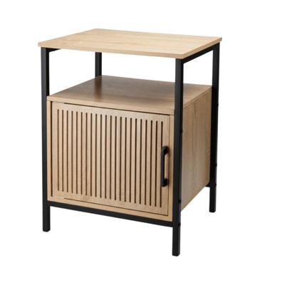 Nachtkastje - bruin/zwart - metaal/mdf - 43 x 33 x 55 cm - Slaapkamer