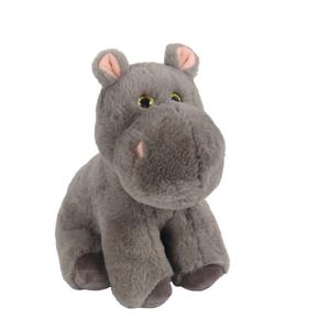 Knuffeldier Nijlpaard Olly  - zachte pluche stof - dieren knuffels - grijs - 24 cm   -