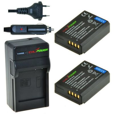 2 x LP-E10 accu's voor Canon - inclusief oplader en autolader - Origineel ChiliPower