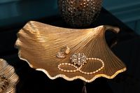 Decoratieve kom GINKGO 33cm goud handgemaakt metaal - 41777