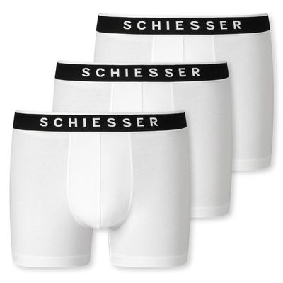 Schiesser Boxershorts 95/5 wit 3-pack