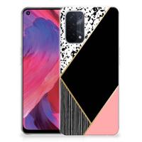 OPPO A93 5G | TPU Hoesje | Zwart Roze Vormen