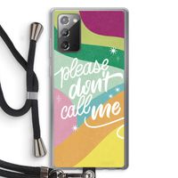 Don't call: Samsung Galaxy Note 20 / Note 20 5G Transparant Hoesje met koord