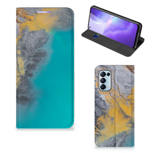 OPPO Find X3 Lite Standcase Marble Blue Gold