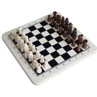 Houten schaakspel 30 x 30 cm - thumbnail