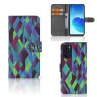 OPPO Reno6 5G | Book Case | Abstract Green Blue