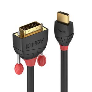 Lindy 36272 video kabel adapter 2 m HDMI Type A (Standaard) DVI-D Zwart