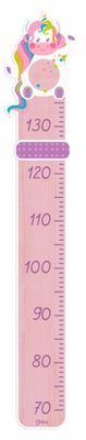 Dekori groeimeter eenhoorn meisjes 115 cm hout roze/paars Dekori groeimeter eenhoorn meisjes 115 cm hout roze/paars