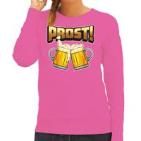 Apres ski sweater/trui voor dames - prost - roze - wintersport - proost/proosten