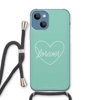 Forever heart pastel: iPhone 13 Transparant Hoesje met koord