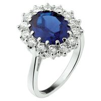 Ring Zirkonia En Synthetische Saffier Halo Ring Zirkonia En Synthetische Saffier Halo