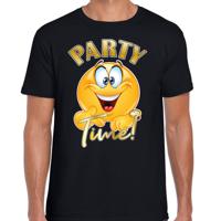 Foute party t-shirt voor heren - Emoji Party - zwart - carnaval/themafeest - thumbnail
