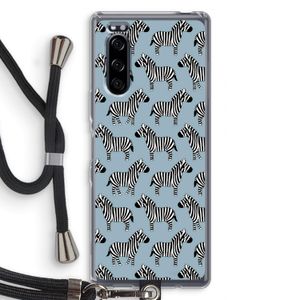 Zebra: Sony Xperia 5 Transparant Hoesje met koord