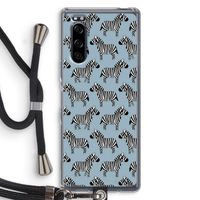 Zebra: Sony Xperia 5 Transparant Hoesje met koord