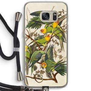 Carolinaparkiet: Samsung Galaxy S7 Transparant Hoesje met koord