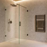 Douchecabine SaniClear Iron | Profieloos | 80x80x200 cm | 1 Draaideur | Gunmetal
