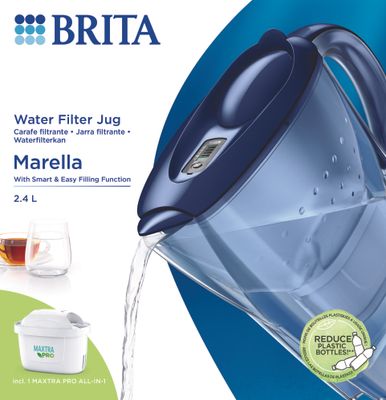 Brita Waterfilterkan Marella Blauw + 1 Maxtra Filterpatroon