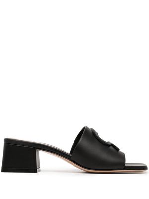 Gianvito Rossi sandales en cuir Vitello à découpes - Noir