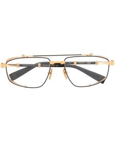 Balmain Eyewear lunettes de vue bicolores à monture pilote - Noir