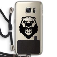 Angry Bear (black): Samsung Galaxy S7 Transparant Hoesje met koord
