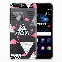 Huawei P10 TPU Hoesje Flamingo Triangle - thumbnail