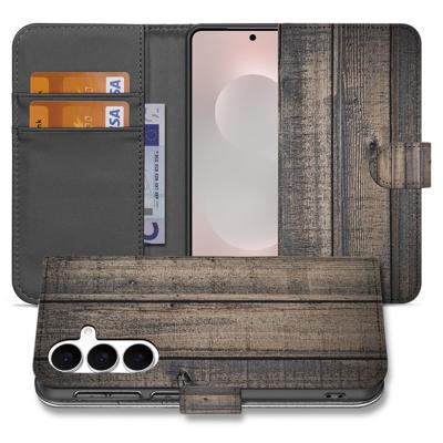 Samsung Galaxy S25 FE Bookstyle Hoes Steigerhout Design Met 3 Pasjes