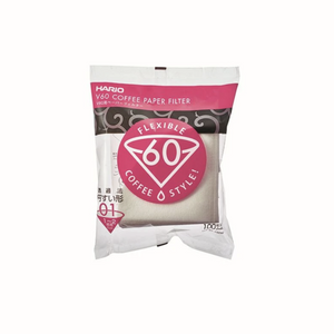 Hario V60 koffiefilters - maat 01 wit - 100 stuks