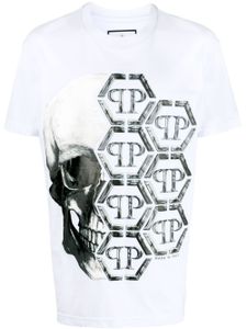 Philipp Plein t-shirt à motif tête de mort - Blanc