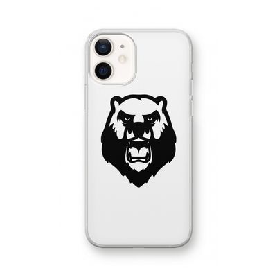 Angry Bear (white): iPhone 12 Transparant Hoesje