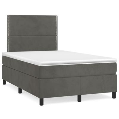 Boxspring met matras en LED fluweel donkergrijs 120x190 cm